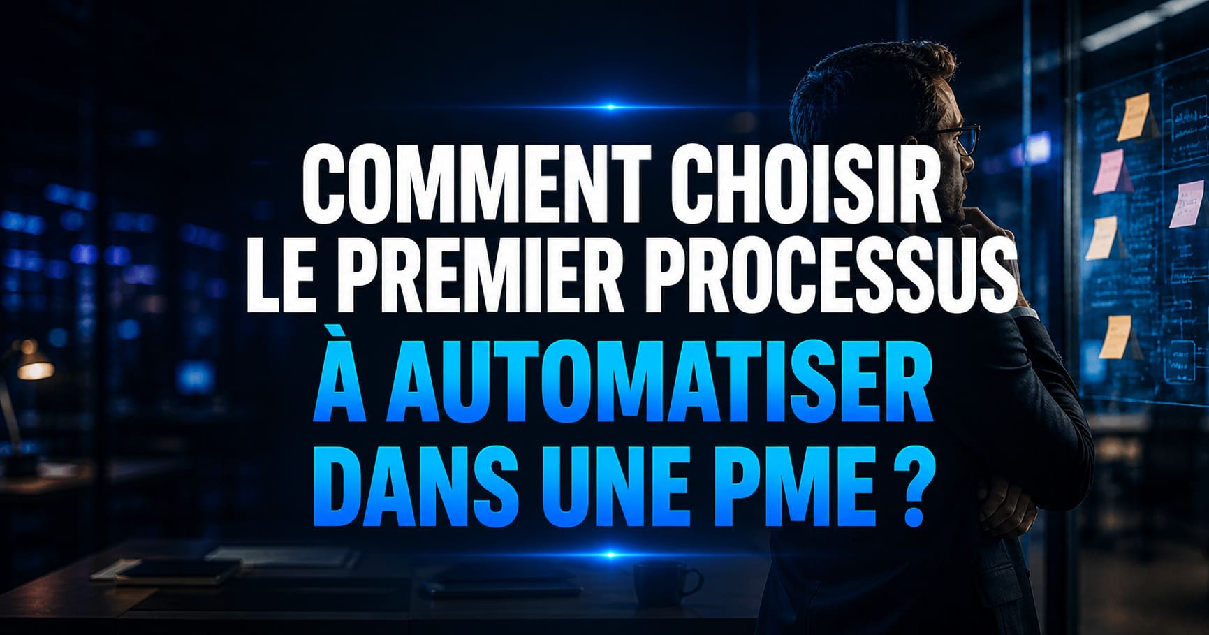 Illustration éditoriale du choix du premier processus à automatiser en entreprise ou collectivité