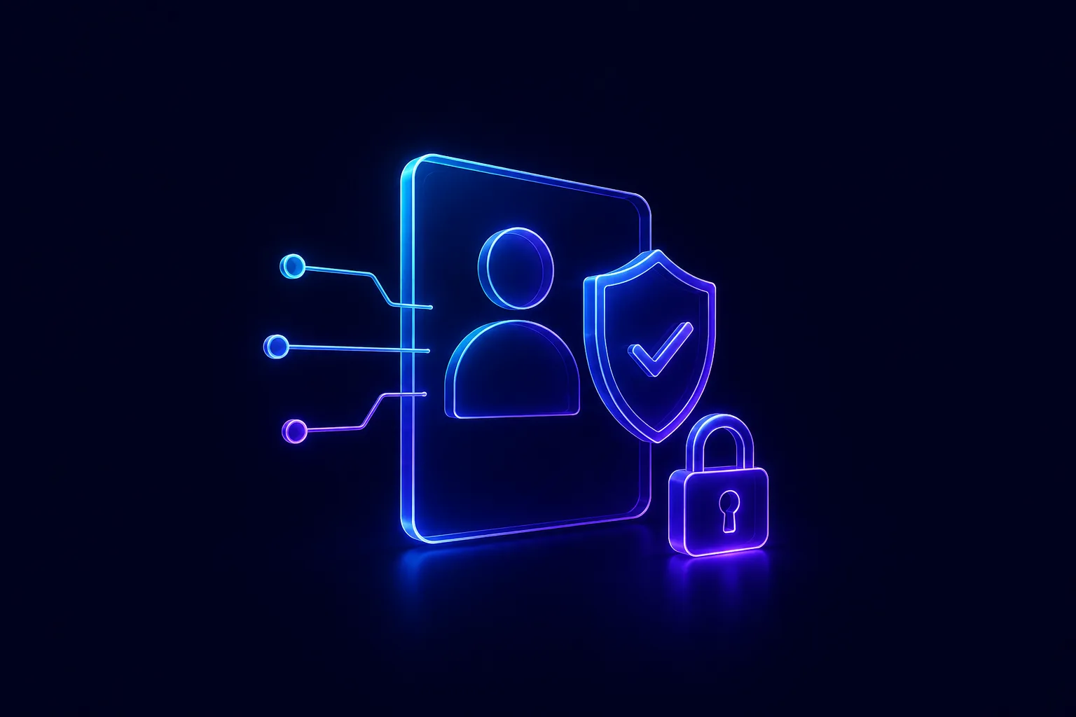 Illustration d'identites securisees avec bouclier et cadenas.